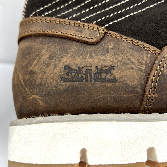 LEVIS, DAWSON TUMBLED UPPER LEATHER BOOTS, TWO TONE BROWN COLOR, MEN’S SIZE 9.5 - Picture 8 of 16